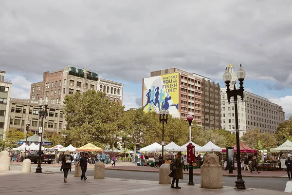 Boston Massachusetts Octubre 2019 Con Vistas Copley Square Barrio Back — Foto de Stock