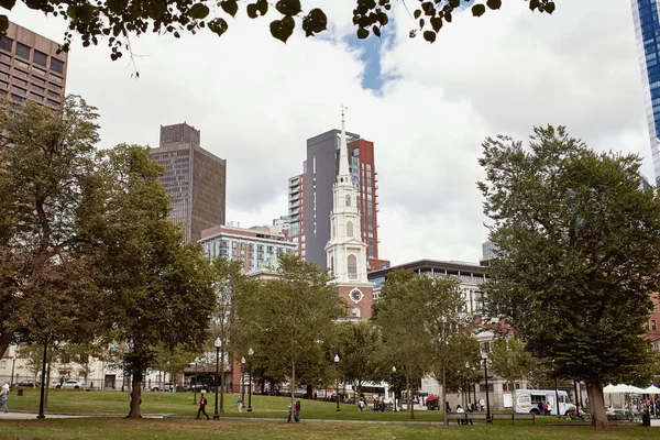 Boston Massachusetts Octubre 2019 Paisaje Urbano Que Rodea Boston Common — Foto de Stock