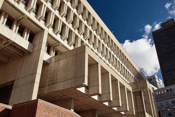 Exterior Del Ayuntamiento Boston Ejemplo Arquitectura Brutalista Centro Boston — Foto de Stock