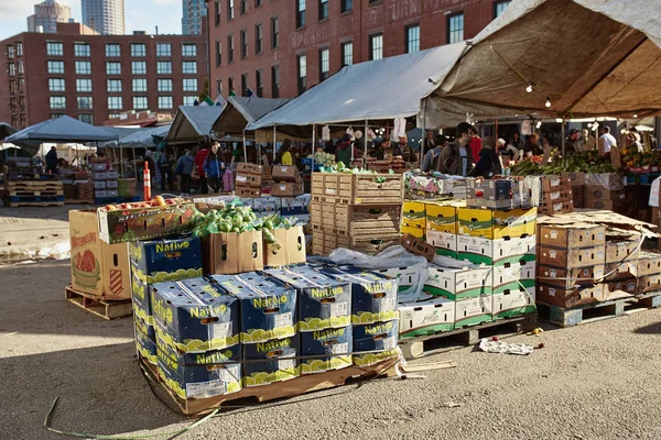 Boston Massachusetts Oktober 2019 Mensen Die Verse Producten Kopen Boston — Stockfoto