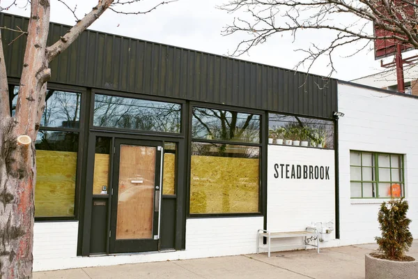 Denver Colorado Április 2020 Csendes Utca Közelében Menswear Store Steadbrook — Stock Fotó