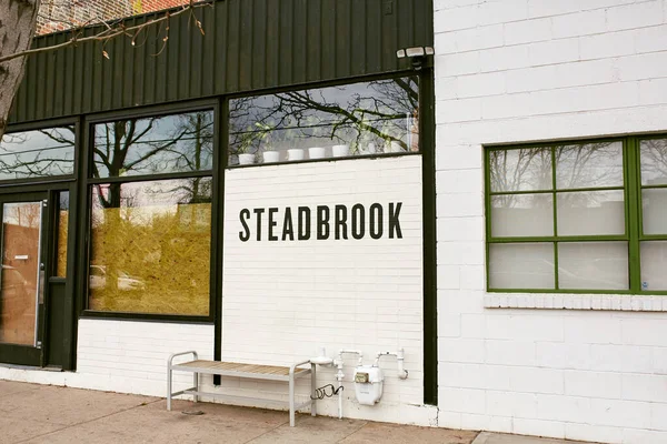 Denver Colorado Április 2020 Csendes Utca Közelében Menswear Store Steadbrook — Stock Fotó
