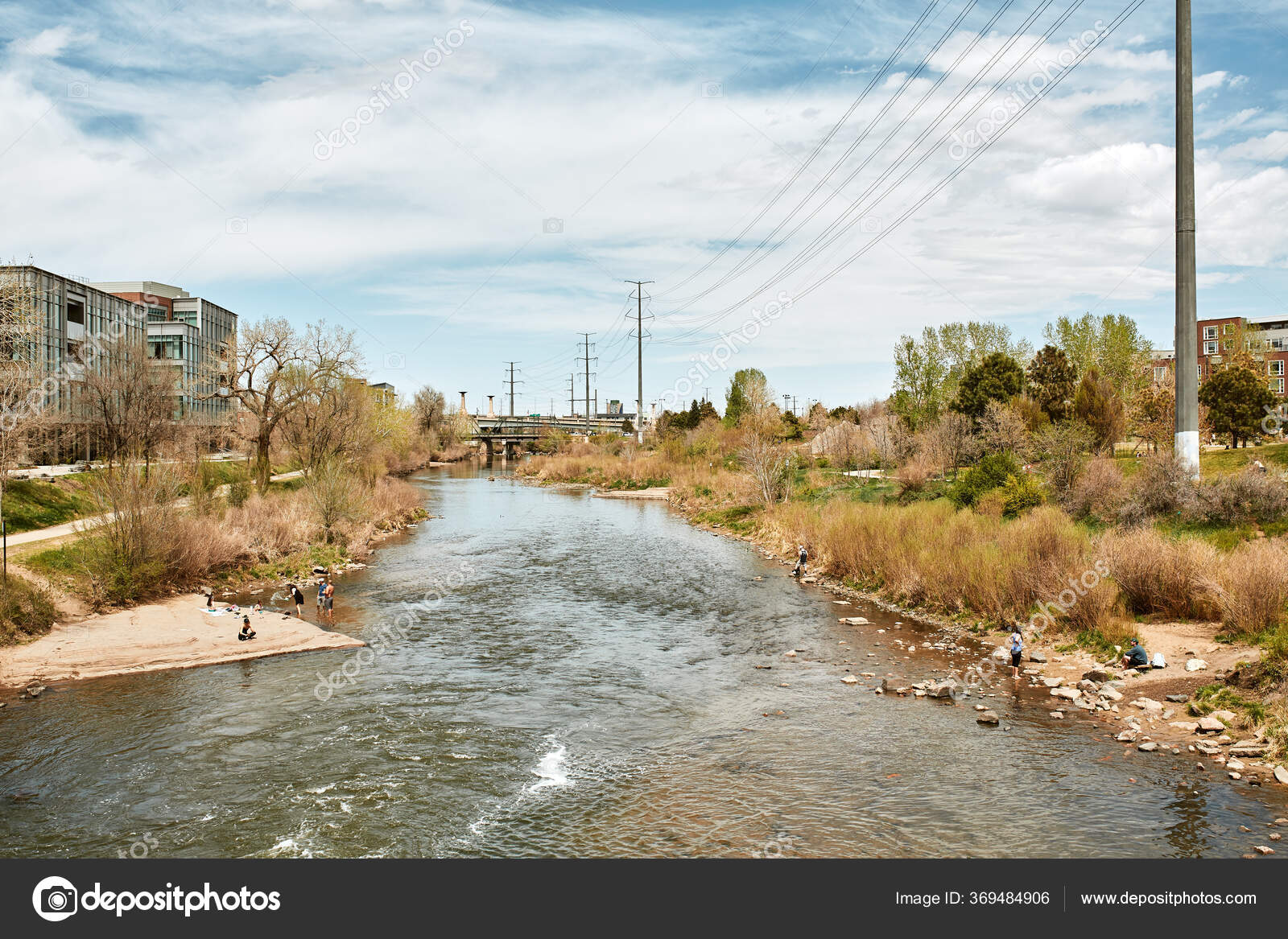Denver Colorado May 1St 2020 South Platte River Surrounded Apartments