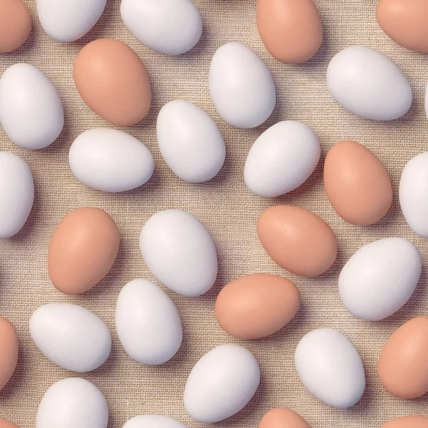 3d, uova su tela, bianco e marrone, senza cuciture — Foto Stock