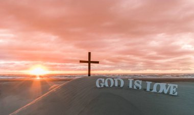 Aşk günbatımı Sands Tanrıdır