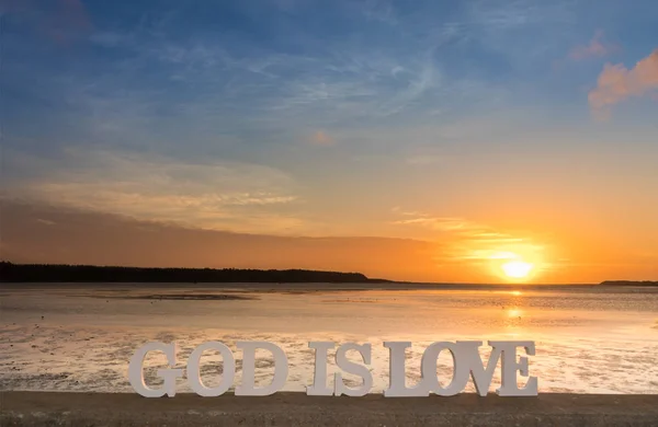 Sundown of God Is Love — Stock Photo, Image
