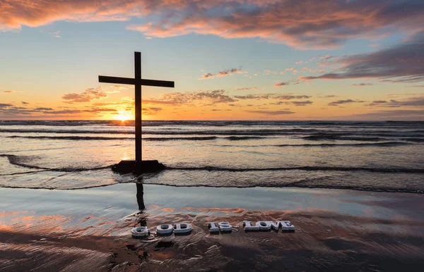 Pláž Bůh je láska — Stock fotografie