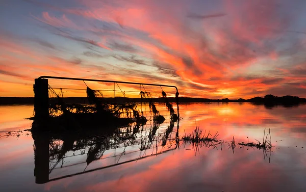 Floodway Sunset Gate — Stock Photo, Image