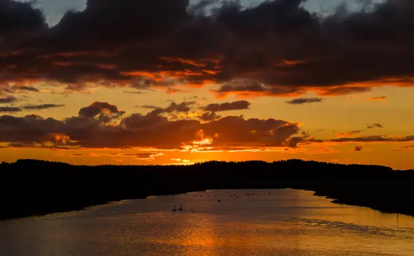 Sunset Pond Sky — Stock Photo, Image