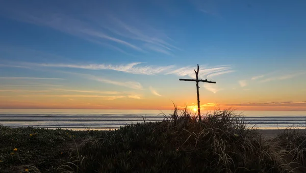 Croce del bastone del tramonto — Foto Stock