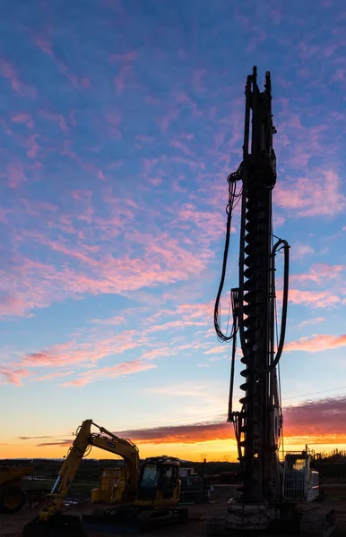 Construção broca Dawn — Fotografia de Stock