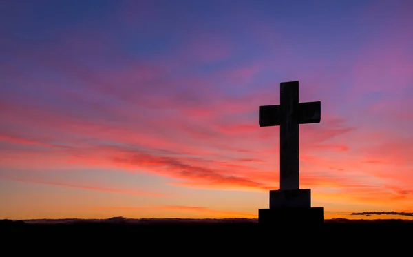 Croce del cielo alba — Foto Stock