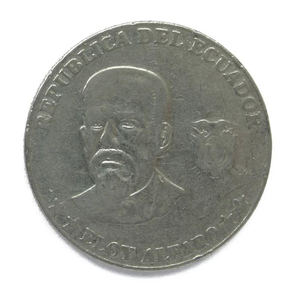 Eloy Alfaro (1842-1912) portrét na ekvádorské minci — Stock fotografie