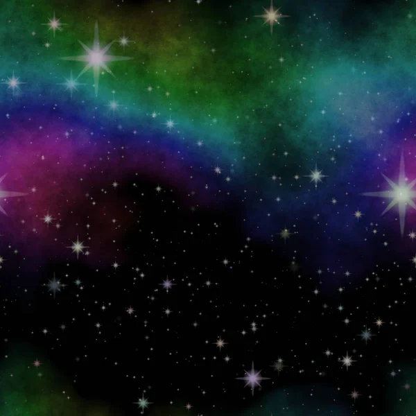 Ilustración espacial con estrellas y nebulosa — Foto de Stock