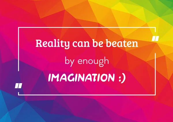 Affiche de motivation avec citation sur la réalité et l'imagination — Image vectorielle