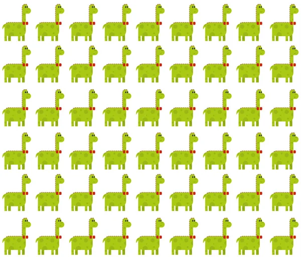 Mignon brontosaure motif sans couture sur fond blanc — Image vectorielle