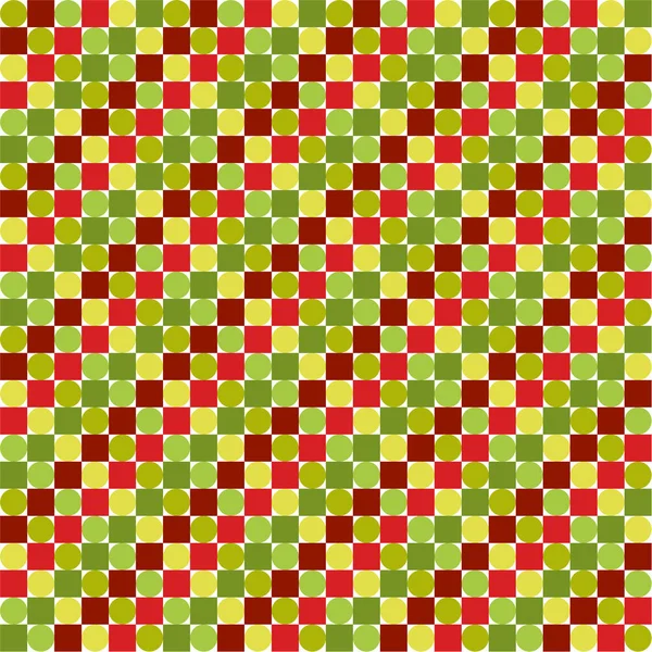 Vzor bezešvé vyrobené z barevných kruhů a čtverců, světlé — Stockový vektor