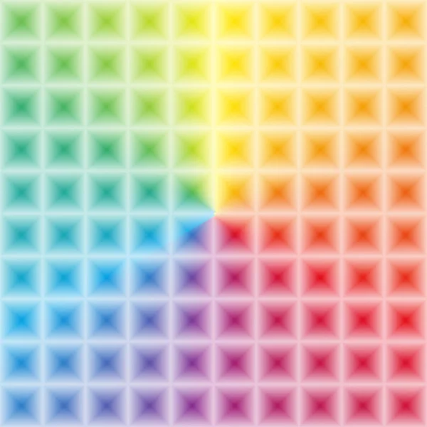 Gradient arc-en-ciel coloré avec effet illusion 3D lumière carrée — Image vectorielle