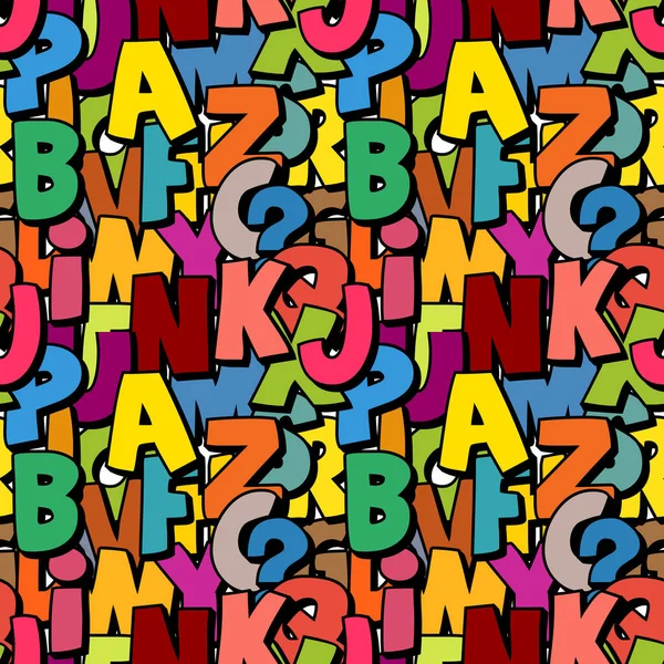 Бесшовный алфавит, выполненный из красочного накладываемого символа ABC — стоковый вектор