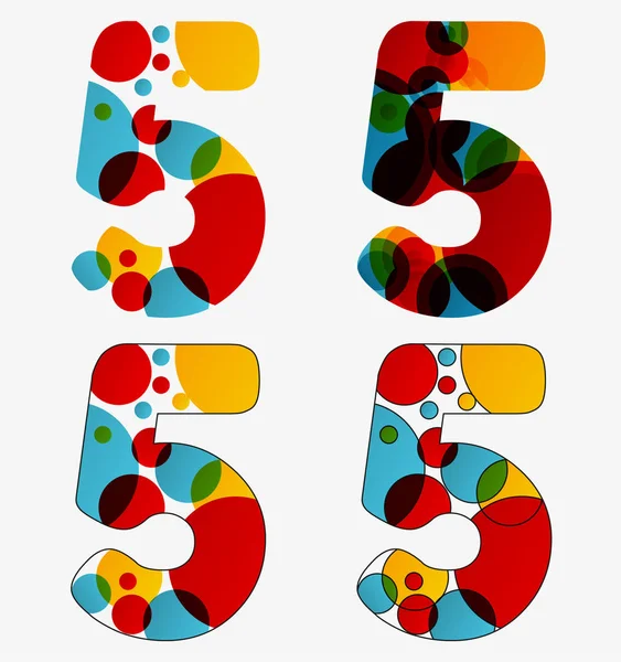 Ensemble de 4 lampes de lave abstraites isolées de style numéro cinq - 5, viv — Image vectorielle