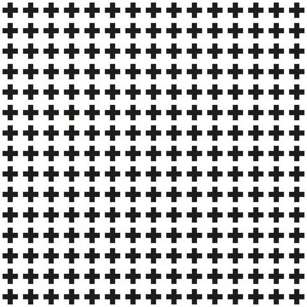 Modèle monochrome abstrait sans couture plus ou croix — Image vectorielle