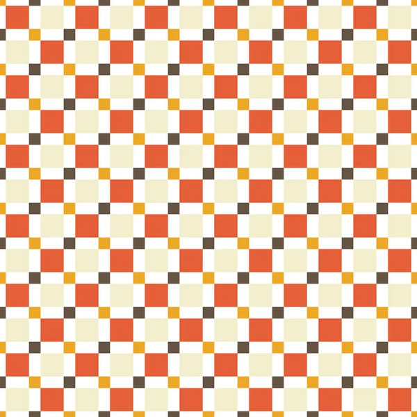 Motif sans couture composé de squres colorés - bronzage, orange, rouge et — Image vectorielle