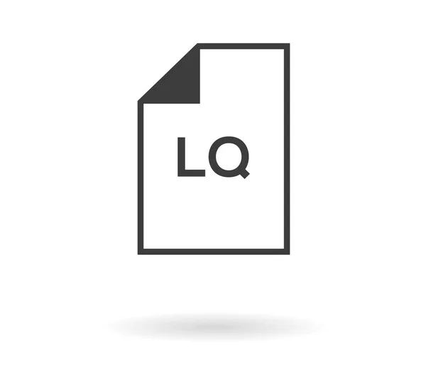 Ícone de arquivo com texto LQ - de baixa qualidade, silhueta preta no whi —  Vetores de Stock