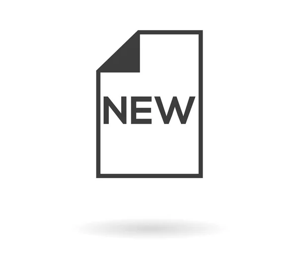 Icona isolata per file con testo NUOVO — Vettoriale Stock