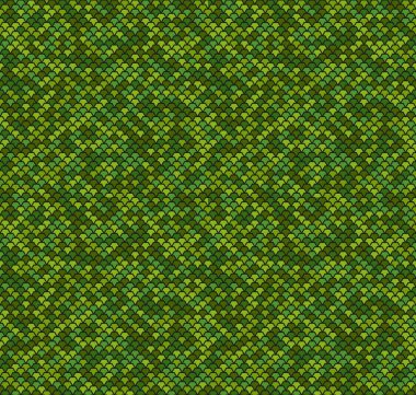 Dikişsiz desen kaplaması altıgen yeşil tonlarında yaptı.