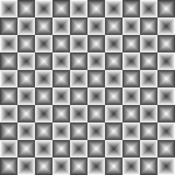 无缝的几何抽象灰度平方模式与 3d 错觉 — 图库矢量图片
