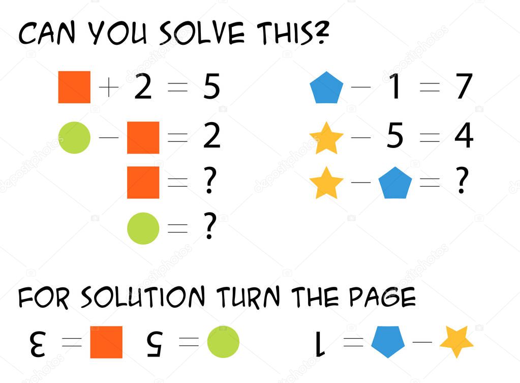 Math task for kids (equation) with solution