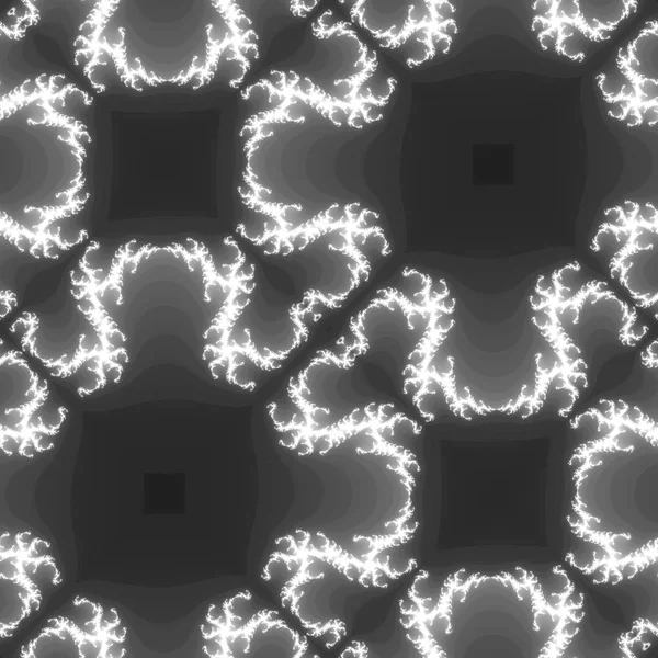 Bezszwowe Fraktal ze świecącymi białym ornament streszczenie — Zdjęcie stockowe