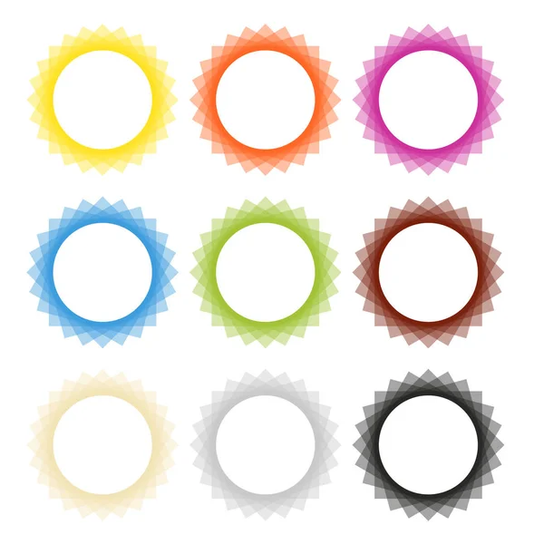 Colección de 9 marcos en colores sólidos — Vector de stock