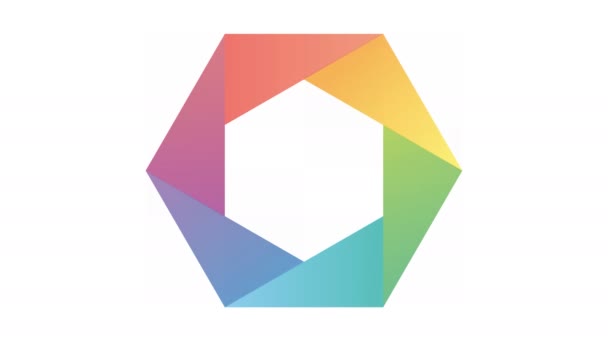 Animation de l'élément hexagonal coloré qui change sa couleur et son contour 