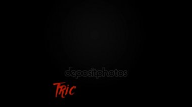 Cadılar Bayramı video hüner, tedavi ile! metin ve korkunç canavar gözleri ve diş