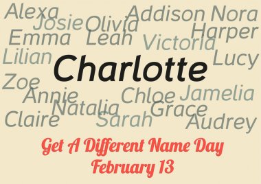 Get A Different Name Day - annual celebration held on February 1 clipart