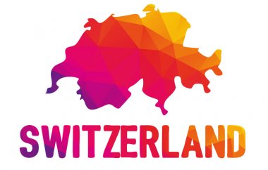 İsviçre Konfederasyonu düşük poligon Haritası ile İsviçre yazım hatası s