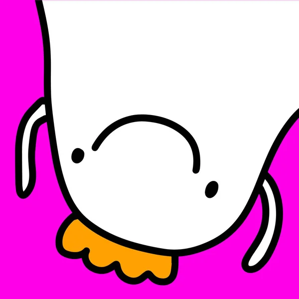 Ευτυχισμένος χαρούμενος άνθρωπος τέρας σε καρτούν κόμικ στυλ λευκό ροζ μωβ μεγάλο πρόσωπο avatar — Διανυσματικό Αρχείο