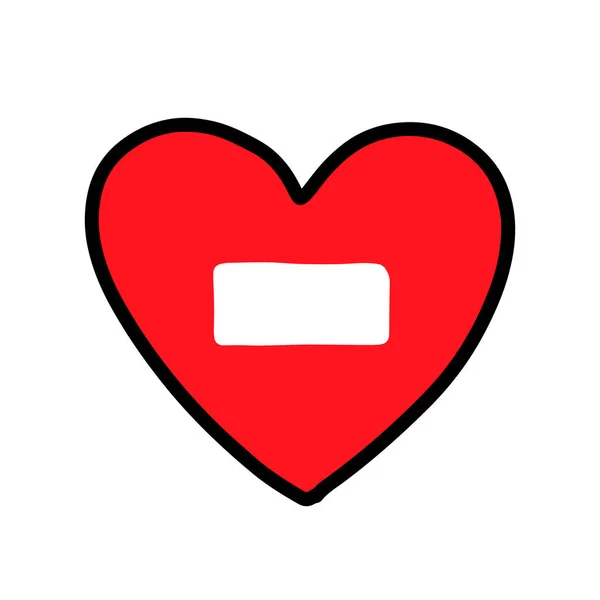 Çizgi roman tarzı kalp şeklinde dur işareti çizilmiş vektör illüstrasyon logosu — Stok Vektör