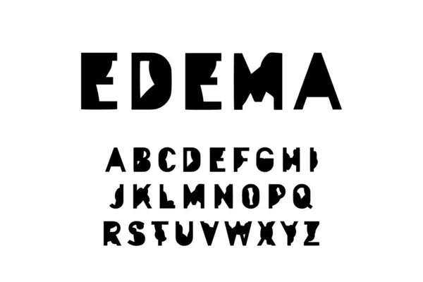 Edema Hand Drawn Vector Type Font Cartoon Style Tumor Cancer — Stock Vector