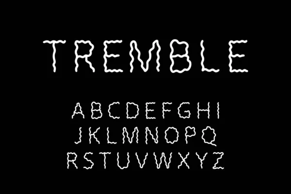 Tremble Hand Drawn Vector Type Font Cartoon Style Lettering Shaking — Stock Vector