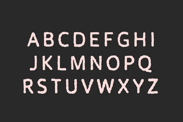 Розовый Жир Буквы Цвета Кожи Черном Фоне Нарисованные Вручную Векторный — стоковый вектор