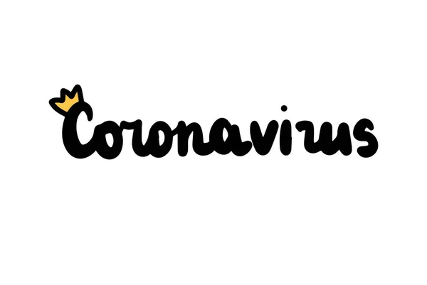 Coronavirus covid-19 handritade vektor illustration bokstäver i tecknade serier stil infektion — Stock vektor