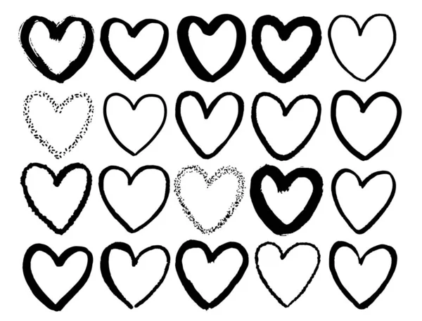 Forma del cuore disegnato a mano vettore illustrazione discorso bolla cornice in stile cartone animato nero bianco contrasto — Vettoriale Stock