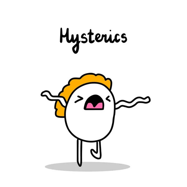 Hysterische hand getekend vector illustratie in cartoon stripverhaal man huilen autisme symptoom bewustzijn — Stockvector