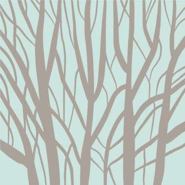 Orman ağacı dalları siluet el çizimi vektör arkaplan çizgisi gölge etkisi