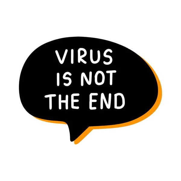 Virus End Hand Drawn Vecector Illustration Speech Bubble Cartoon Comic — Image vectorielle