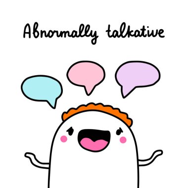 Anormal konuşkan bipolar bozukluk semptomu çizgi film çizgi filminde anlatılan çizim tarzı çizim.