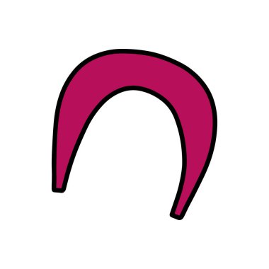 Saç bandı el karalama ikonu çizgi film stili baş aksesuar kırmızısı