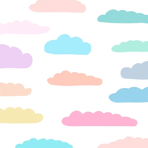 Fond Nuage Dessin Animé Style Bande Dessinée Couleurs Pastel Illustration — Image vectorielle